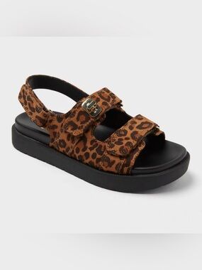 Kids art & class Leopard Print Slingback platform  Sandals - 13